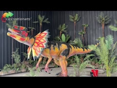 Realistyczny dźwięk żywotne ruchy Wysoki standard Dilophosaurus Dinosaurus Na wystawie