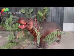 Realistyczne zwierzęta animatroniczne symulujące hipopotam dla dekoracji parku zoologicznego