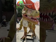 Odporny na warunki atmosferyczne Life Size Animatronic Dinosaurs Animatronic Dilophosaurus 5 metrów