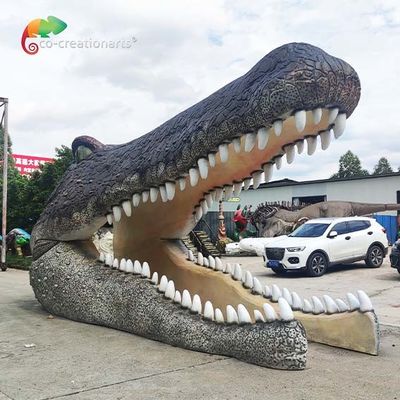 kupować Wodoodporna dekoracja drzwi z włókna szklanego Life Size Zwierzęta z włókna szklanego Głowa krokodyla online manufacture