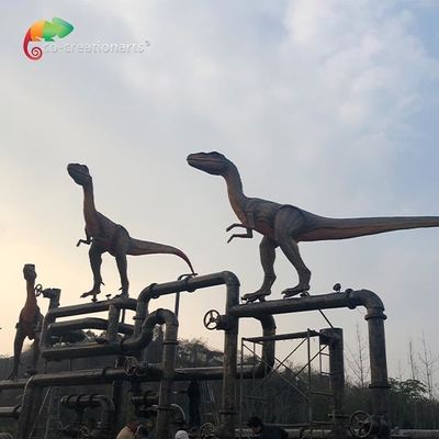 Dekoracja zewnętrzna Velociraptor Animatronic Hydroizolacja Realistyczne modele dinozaurów