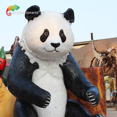 Wodoodporna animatroniczna panda z włókna szklanego oświetlona do centrum handlowego