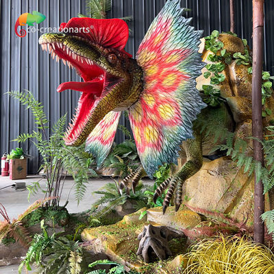Symulacja Rozmiar życia Animatroniczny dinozaur Dilophosaurus Dla parku rozrywki