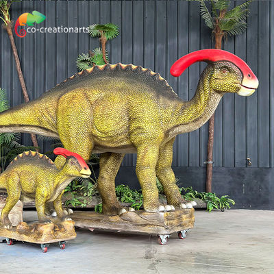 Zindywidualizowana symulacja Animatronicznych Dinosaurów Parasaurolophus z dzieckiem dla atrakcji