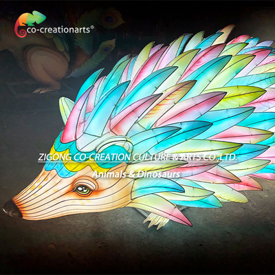 Wspaniałe duże lustrzane jeże Led Art Lantern Sculpture Decor
