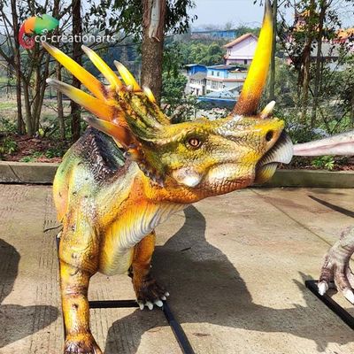 Dobra cena. 110VAC włókno szklane animatroniczne naturalnej wielkości rzeźby dinozaurów model styrakozaura w Internecie