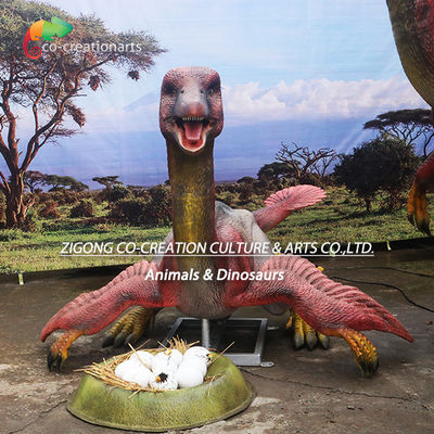 Realistyczny animatroniczny dinozaur Caudipteryx: Szczegółowe upierzenie z dynamicznym ruchem i ekspozycją jaja jurajskiego dla muzeów​